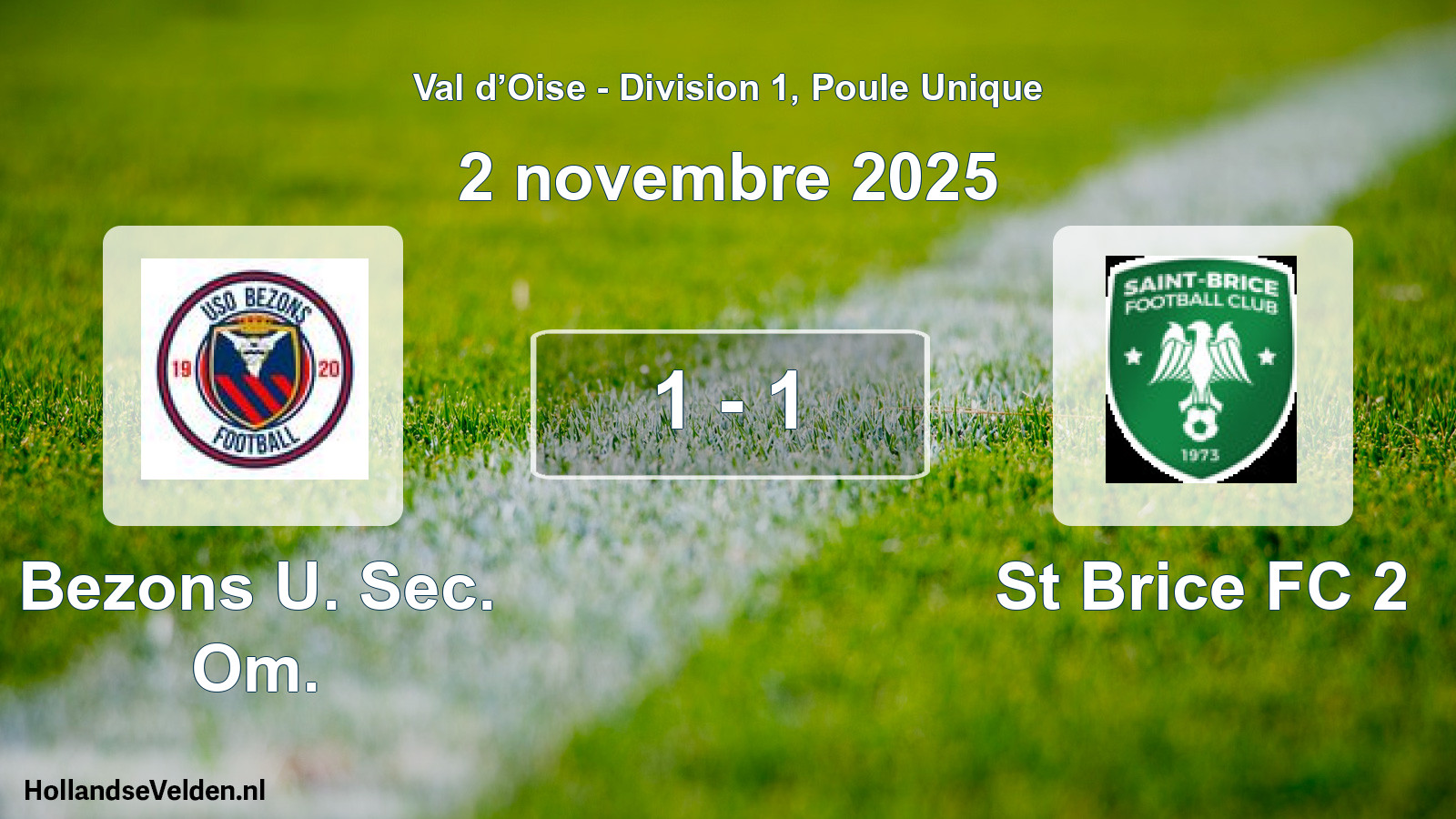 Gespeelde wedstrijd: Bezons U. Sec. Om. - St Brice FC 2 1 - 1 (2 november 2025)