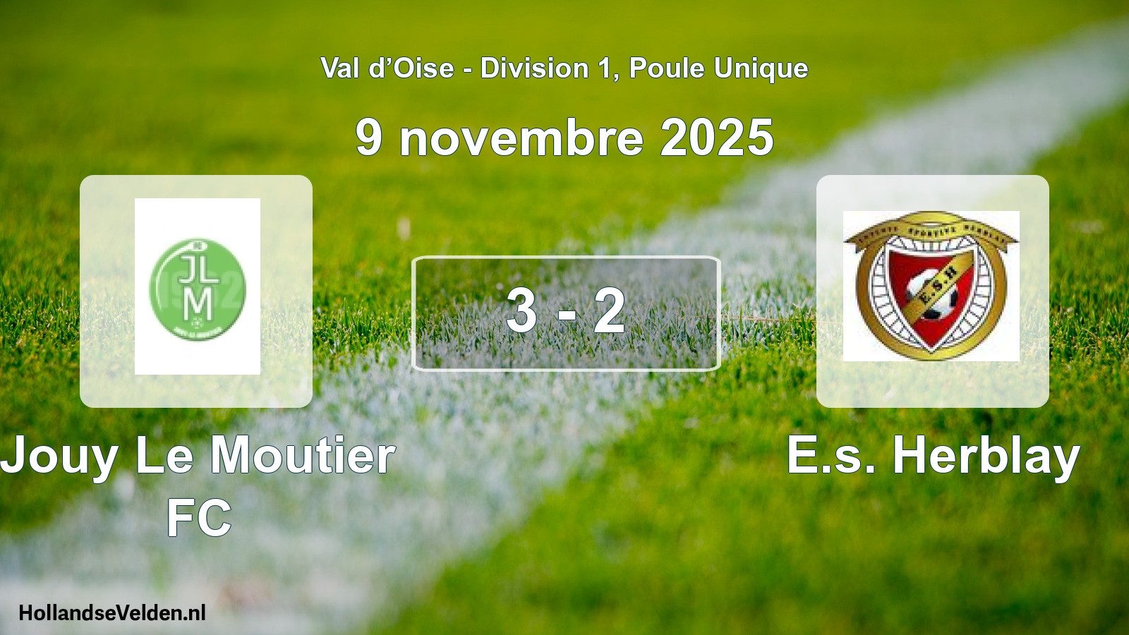 Gespeelde wedstrijd: Jouy Le Moutier FC - E.s. Herblay 3 - 2 (9 november 2025)
