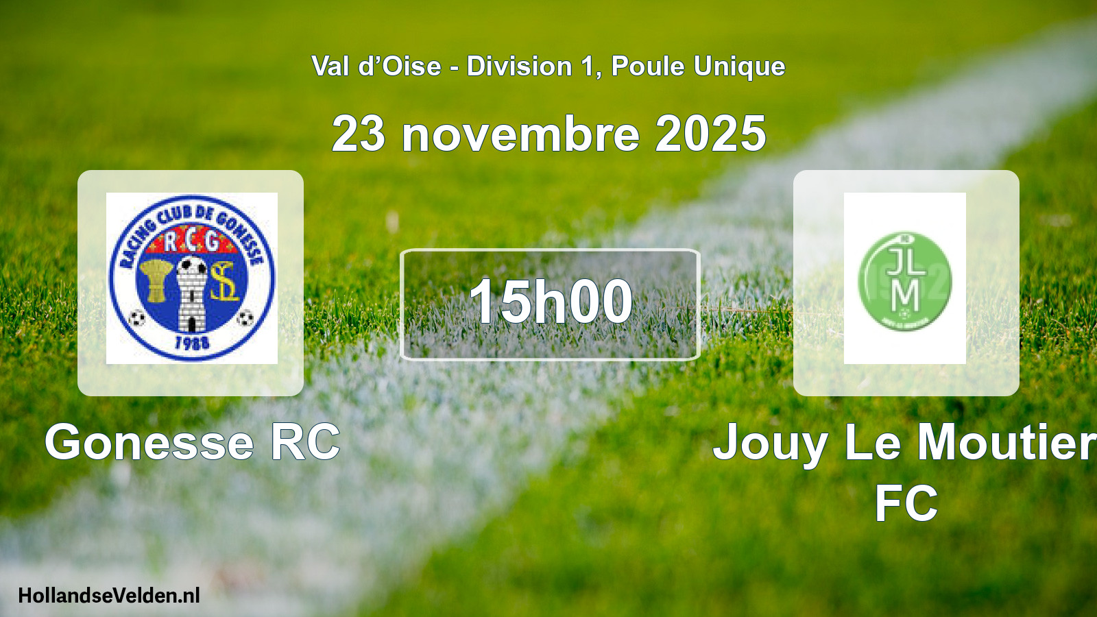 Match programmé: Gonesse RC - Jouy Le Moutier FC (23 novembre 2025)