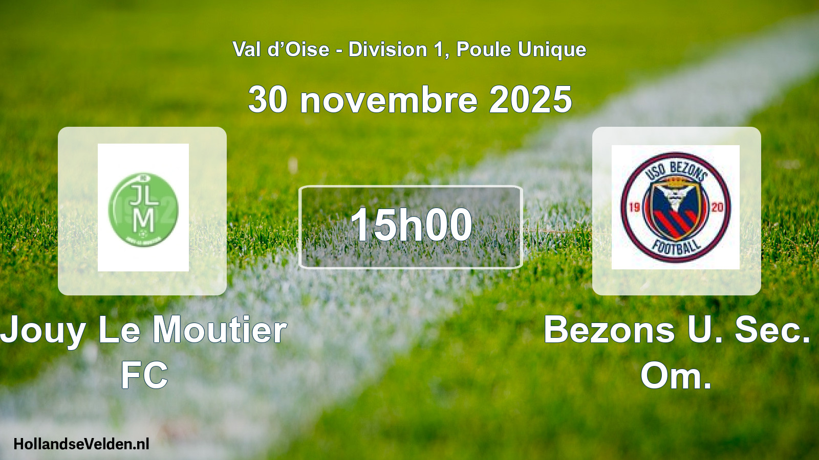 Geplande wedstrijd: Jouy Le Moutier FC - Bezons U. Sec. Om. (30 november 2025)