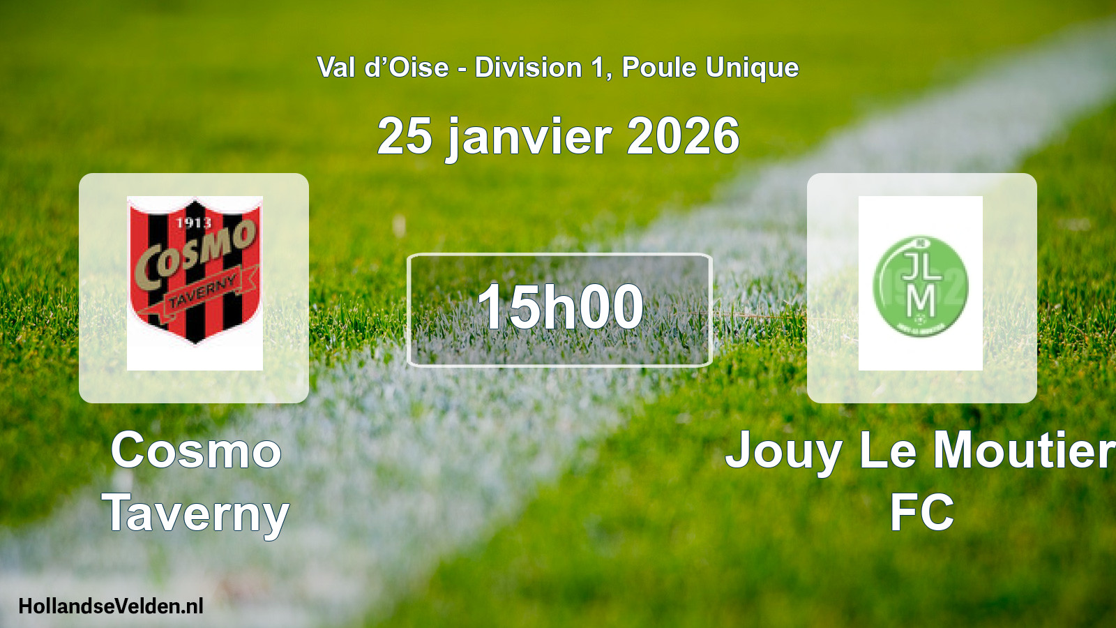 Match programmé: Cosmo Taverny - Jouy Le Moutier FC (25 janvier 2026)