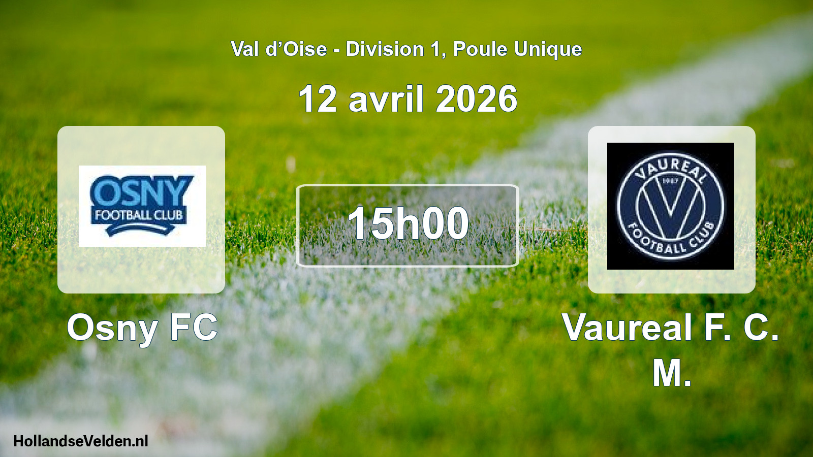 Match programmé: Osny FC - Vaureal F. C. M. (12 avril 2026)