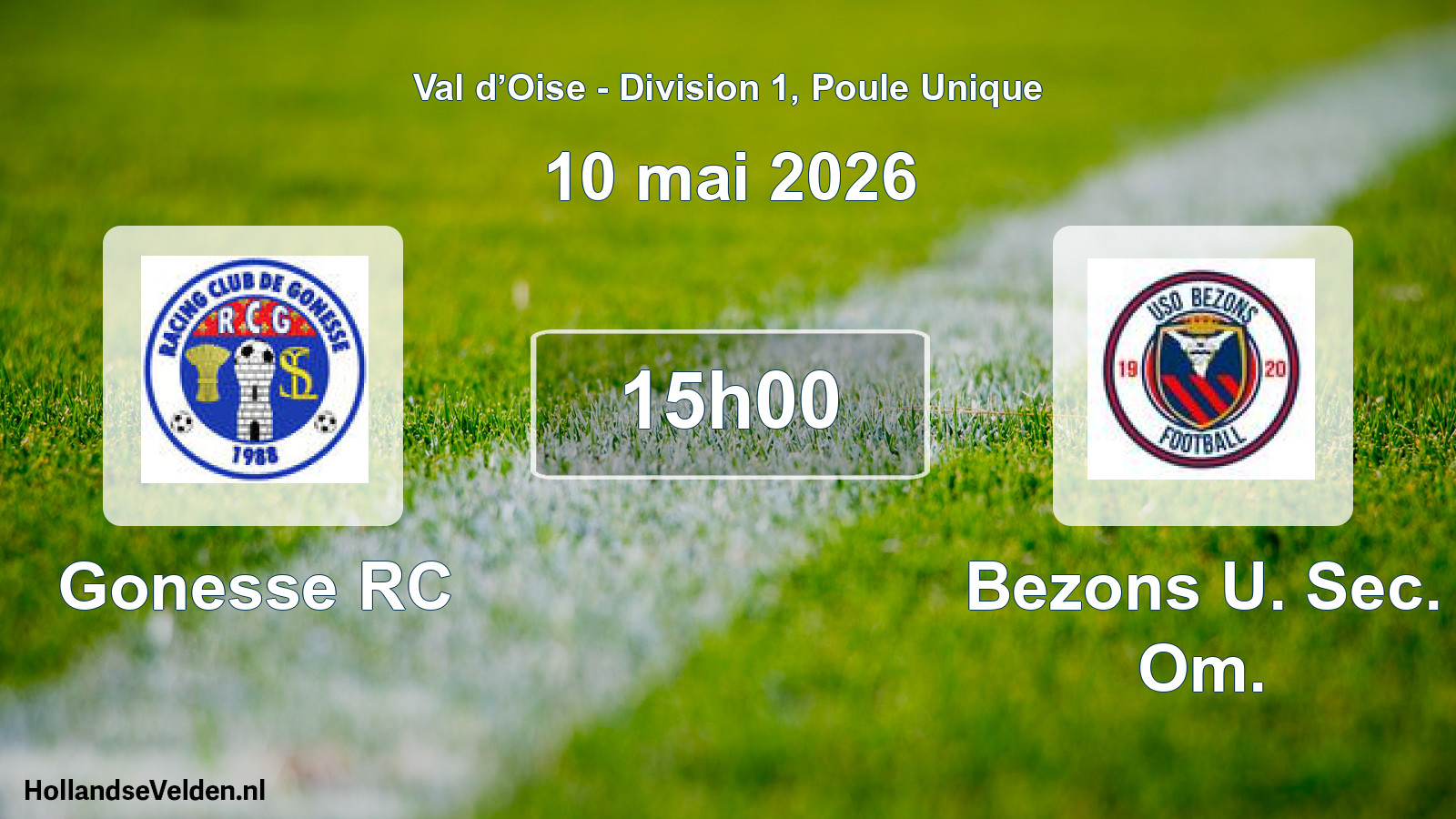 Match programmé: Gonesse RC - Bezons U. Sec. Om. (10 mai 2026)