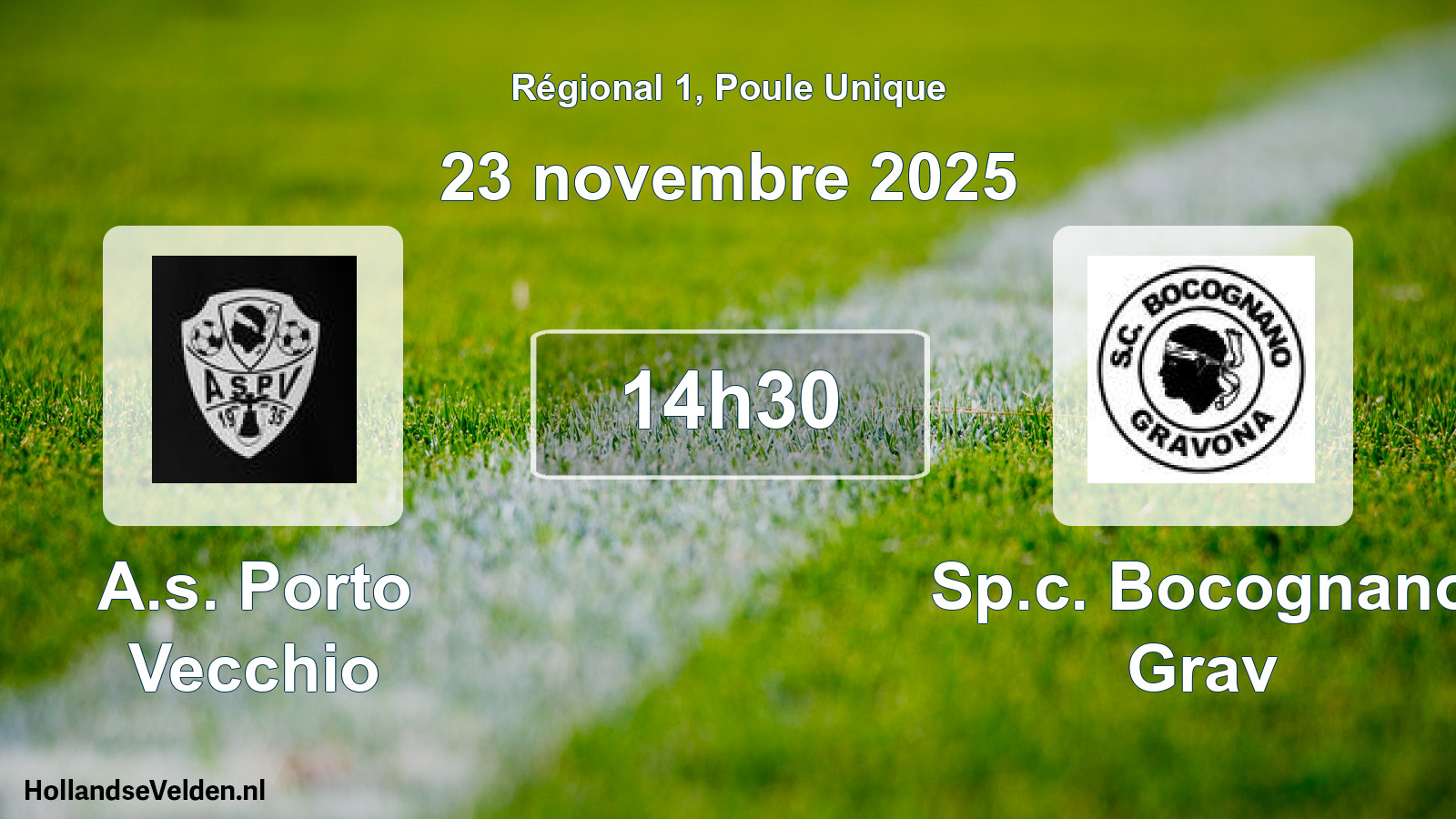 Geplande wedstrijd: A.s. Porto Vecchio - Sp.c. Bocognano Grav (23 november 2025)