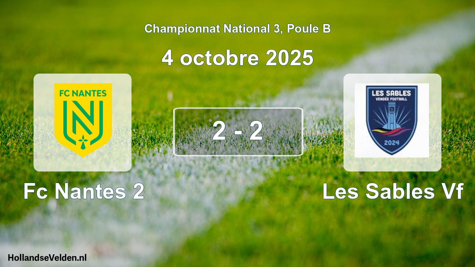 Gespeelde wedstrijd: Fc Nantes 2 - Les Sables Vf 2 - 2 (4 octobre 2025)