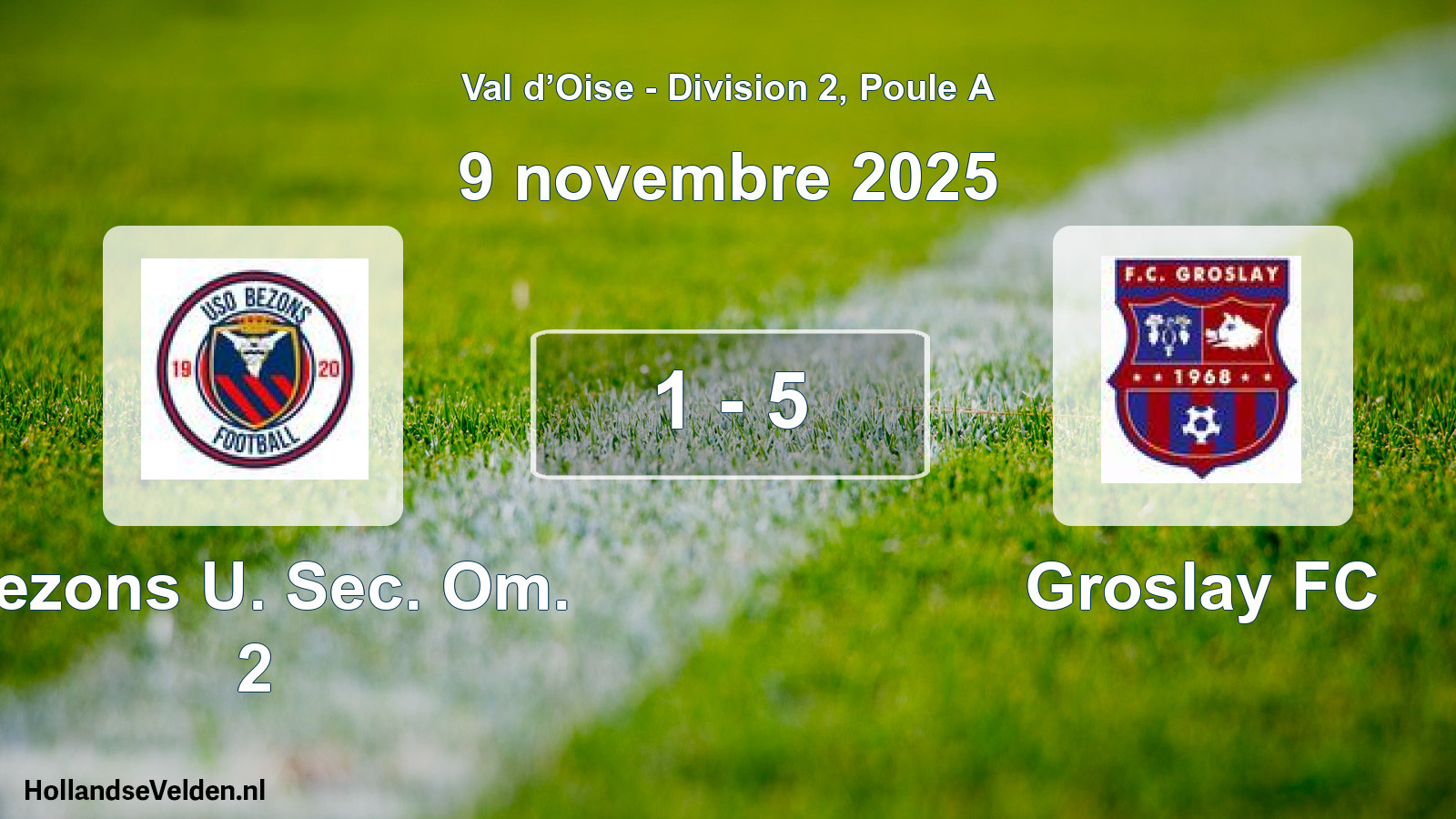 Match joué: Bezons U. Sec. Om. 2 - Groslay FC 1 - 5 (9 novembre 2025)