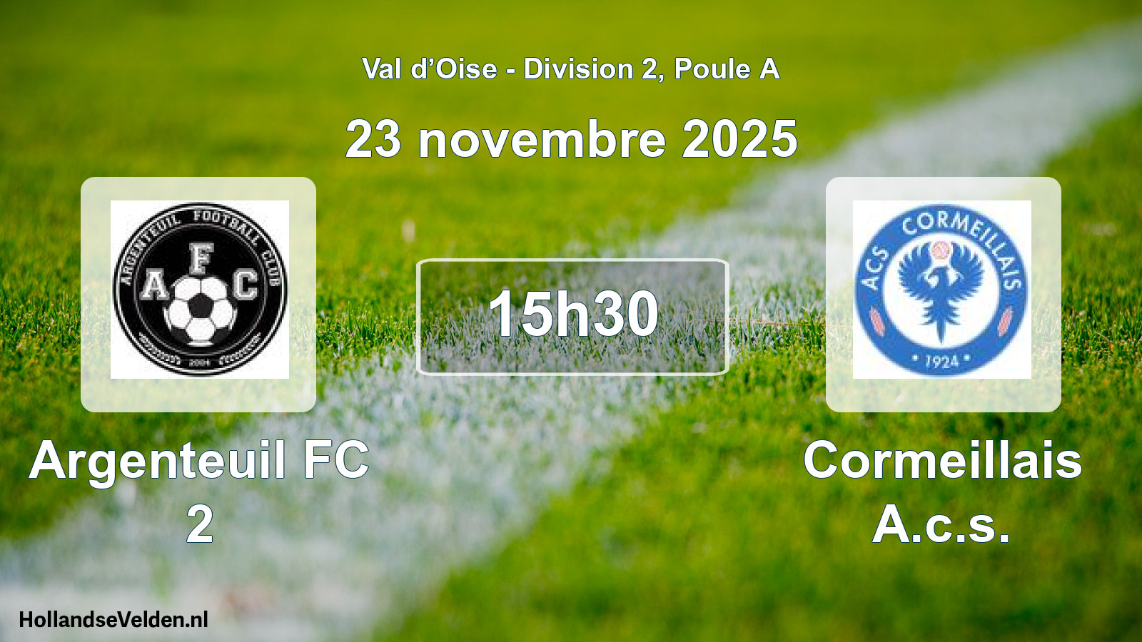 Match programmé: Argenteuil FC 2 - Cormeillais A.c.s. (23 novembre 2025)