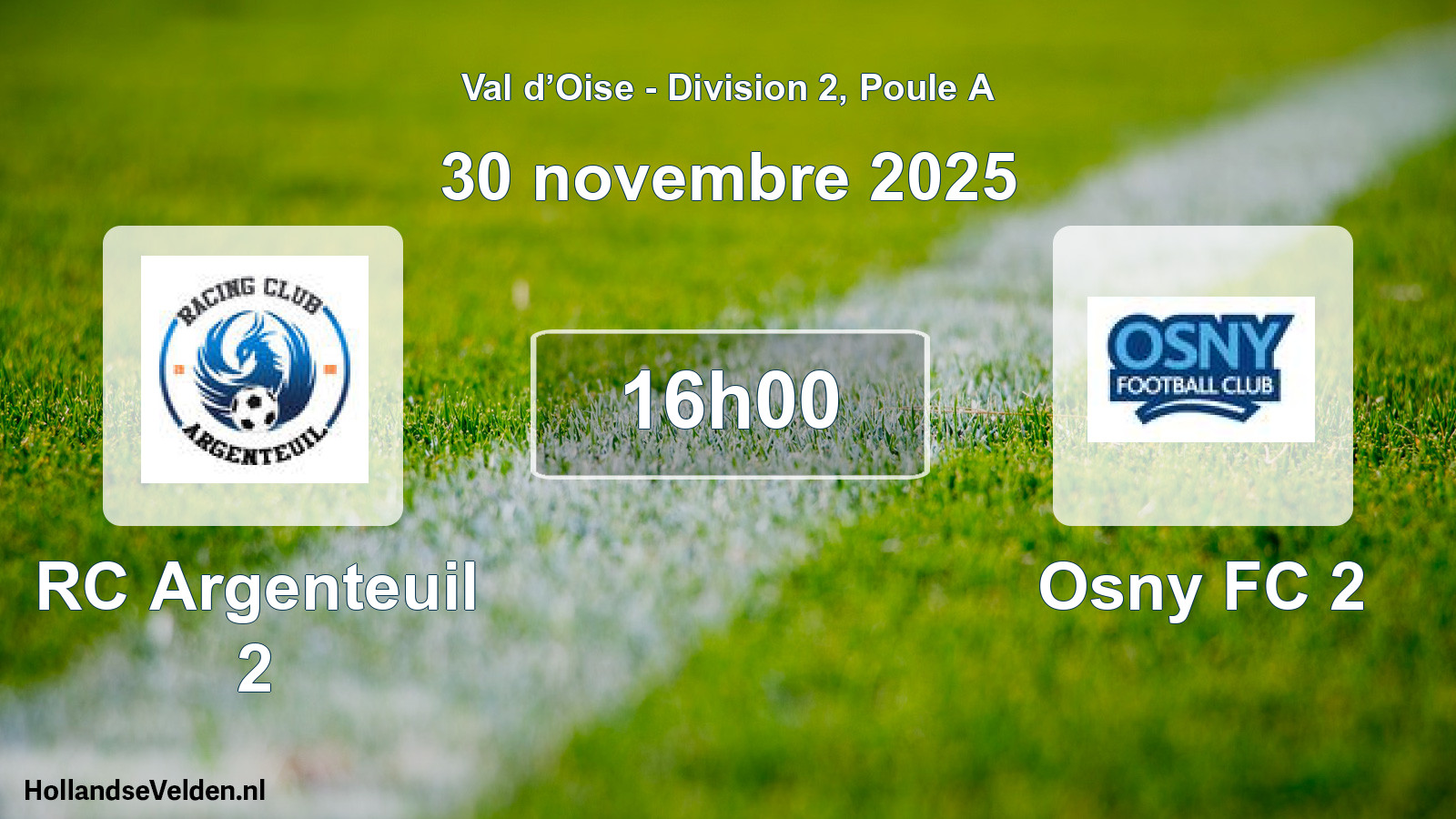 Geplande wedstrijd: RC Argenteuil 2 - Osny FC 2 (30 november 2025)