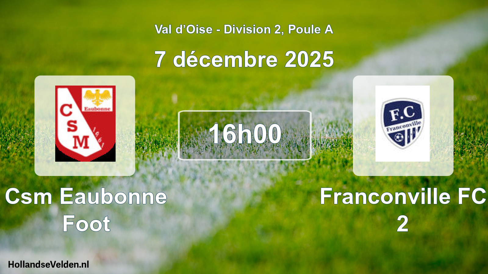Geplande wedstrijd: Csm Eaubonne Foot - Franconville FC 2 (7 december 2025)