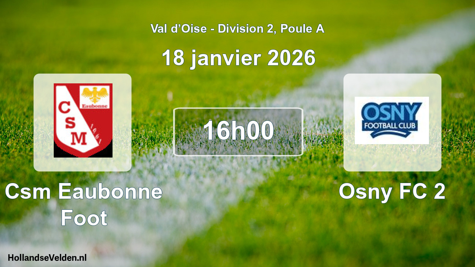 Scheduled Match: Csm Eaubonne Foot - Osny FC 2 (18 January 2026)