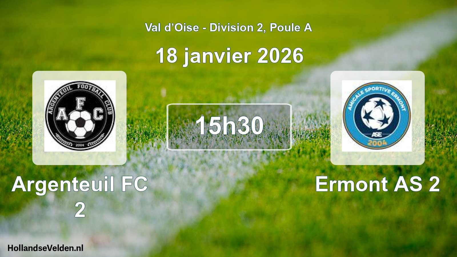 Geplande wedstrijd: Argenteuil FC 2 - Ermont AS 2 (18 januari 2026)