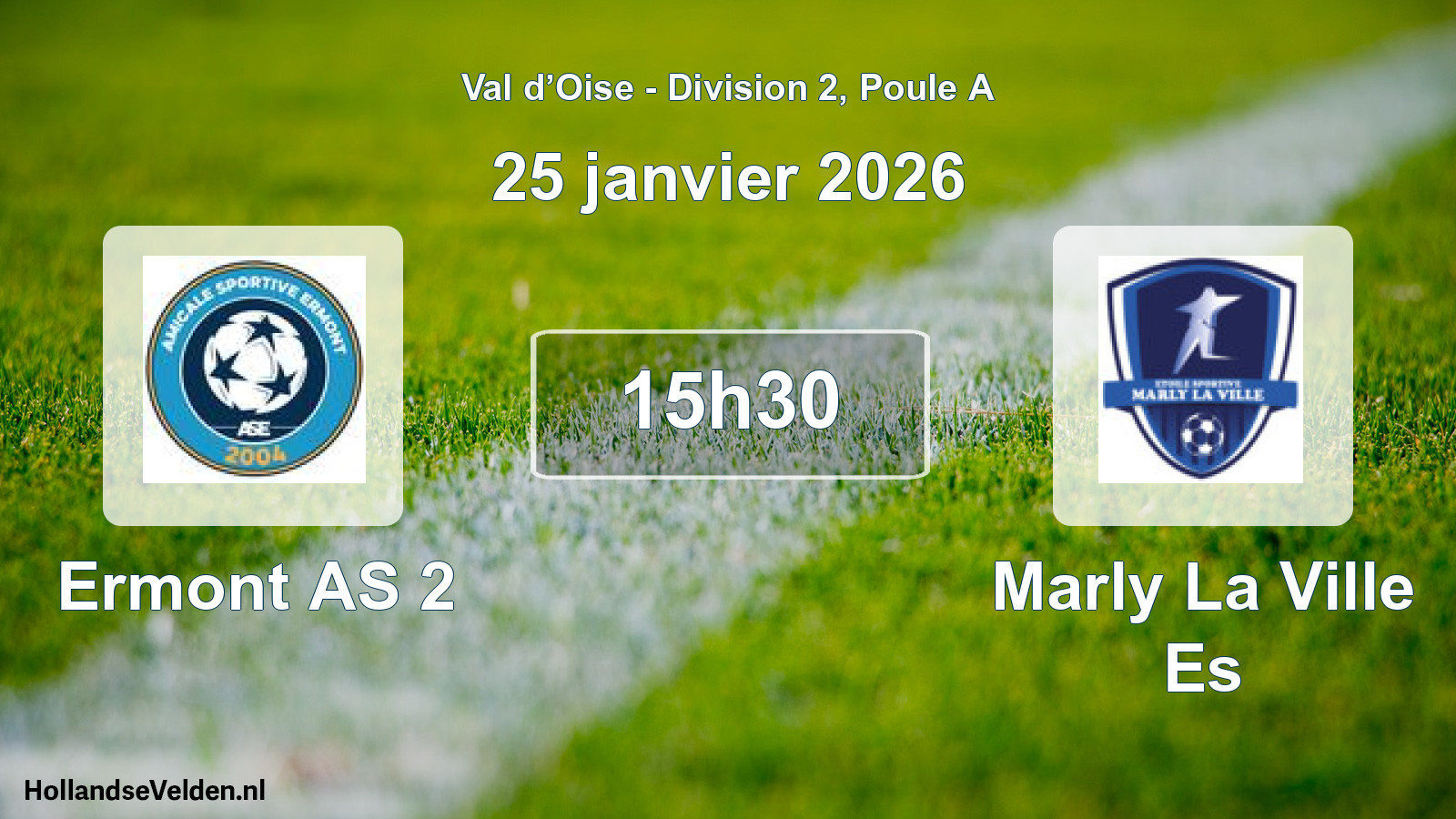 Match programmé: Ermont AS 2 - Marly La Ville Es (25 janvier 2026)
