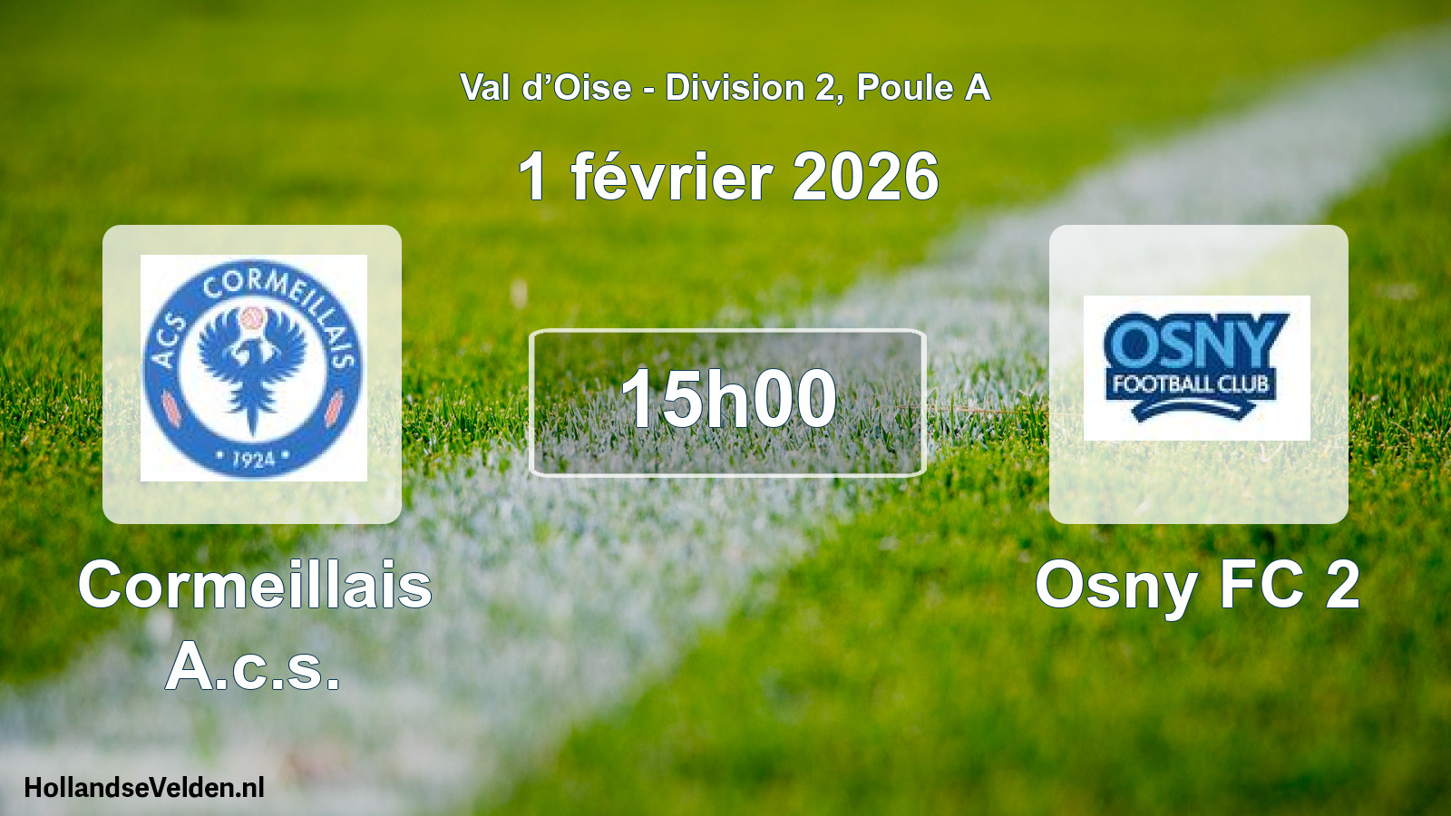 Match programmé: Cormeillais A.c.s. - Osny FC 2 (1 février 2026)