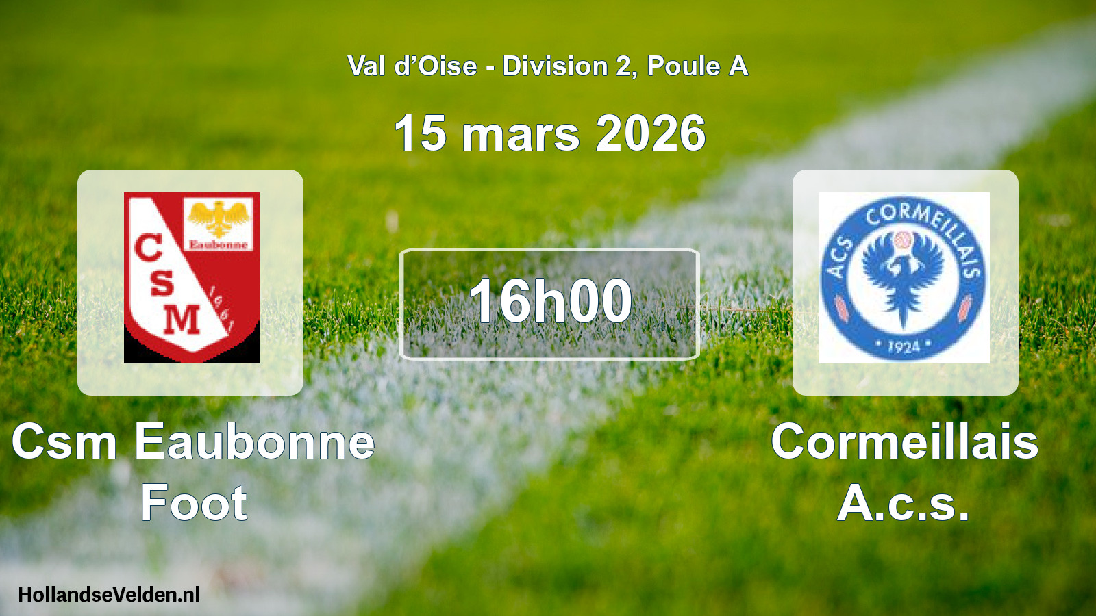 Scheduled Match: Csm Eaubonne Foot - Cormeillais A.c.s. (15 March 2026)