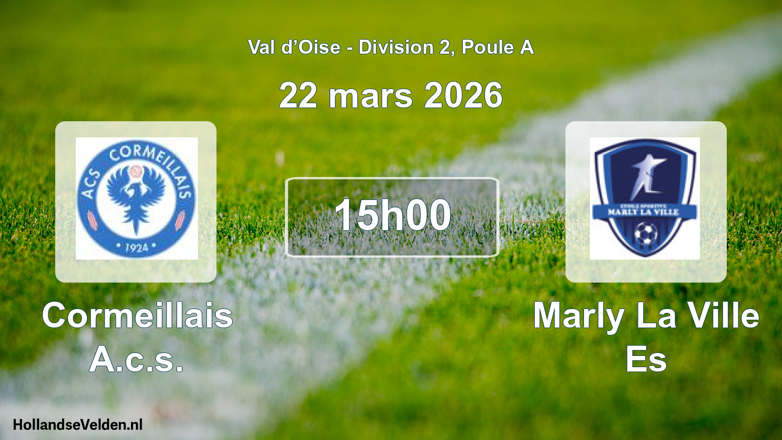 Match programmé: Cormeillais A.c.s. - Marly La Ville Es (22 mars 2026)