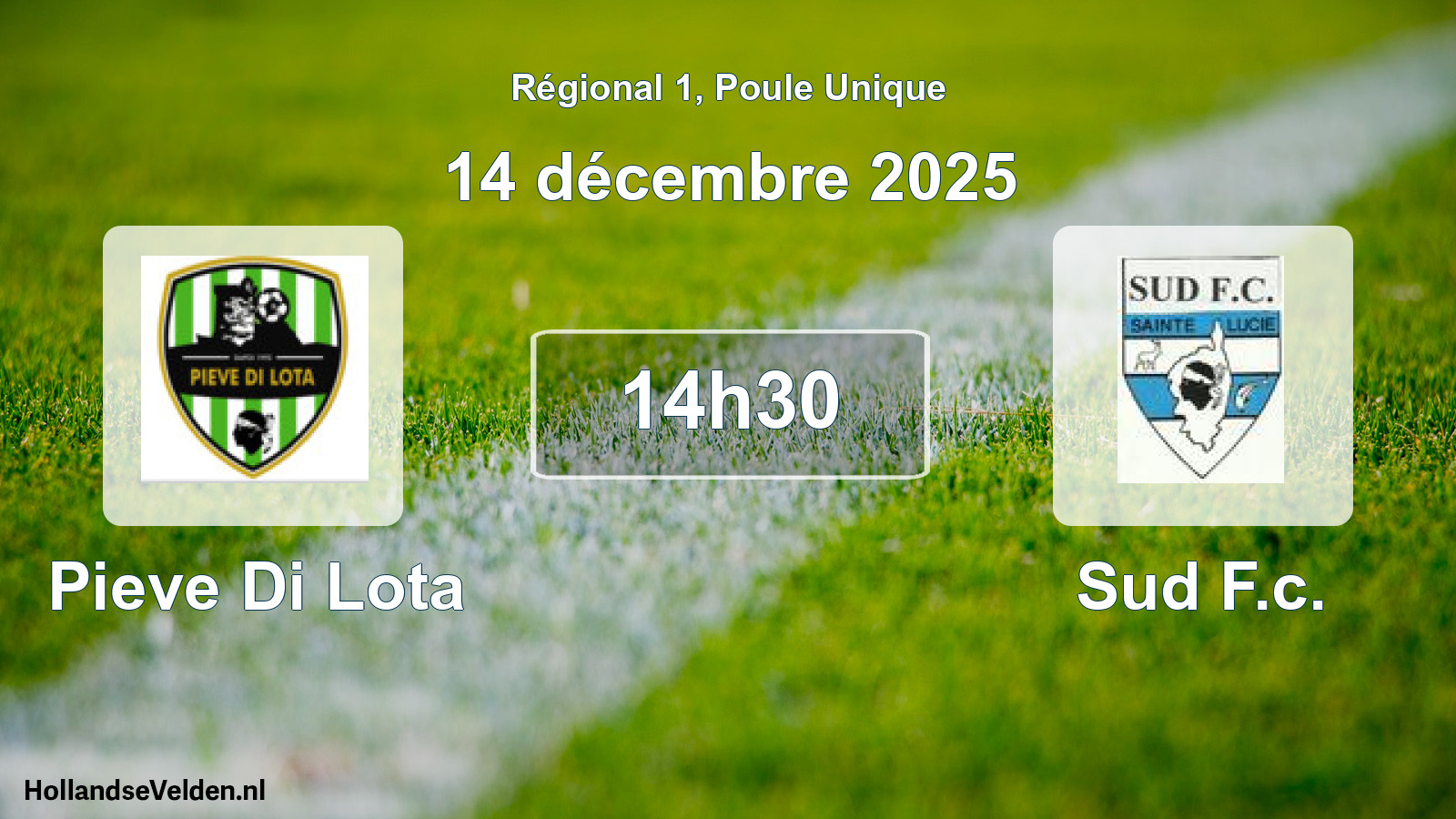 Geplande wedstrijd: Pieve Di Lota - Sud F.c. (14 décembre 2025)