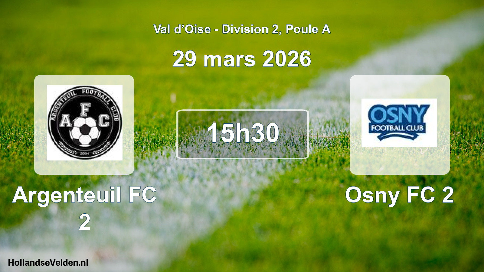 Geplande wedstrijd: Argenteuil FC 2 - Osny FC 2 (29 maart 2026)