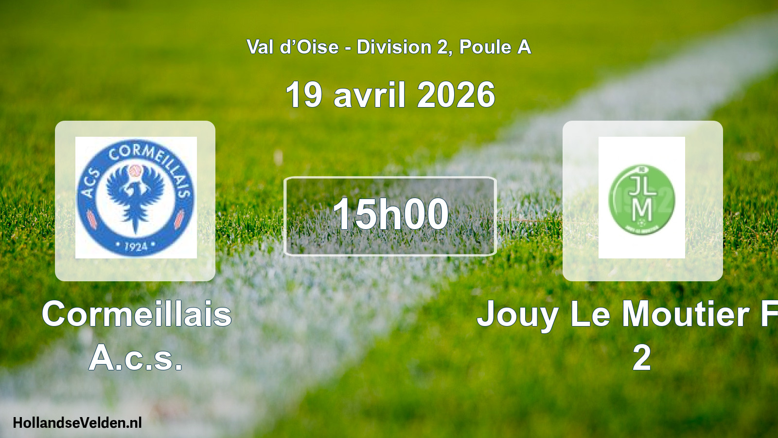 Scheduled Match: Cormeillais A.c.s. - Jouy Le Moutier FC 2 (19 April 2026)