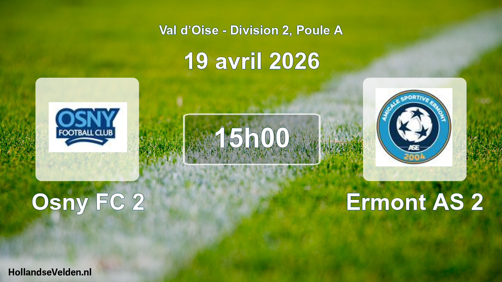 Match programmé: Osny FC 2 - Ermont AS 2 (19 avril 2026)