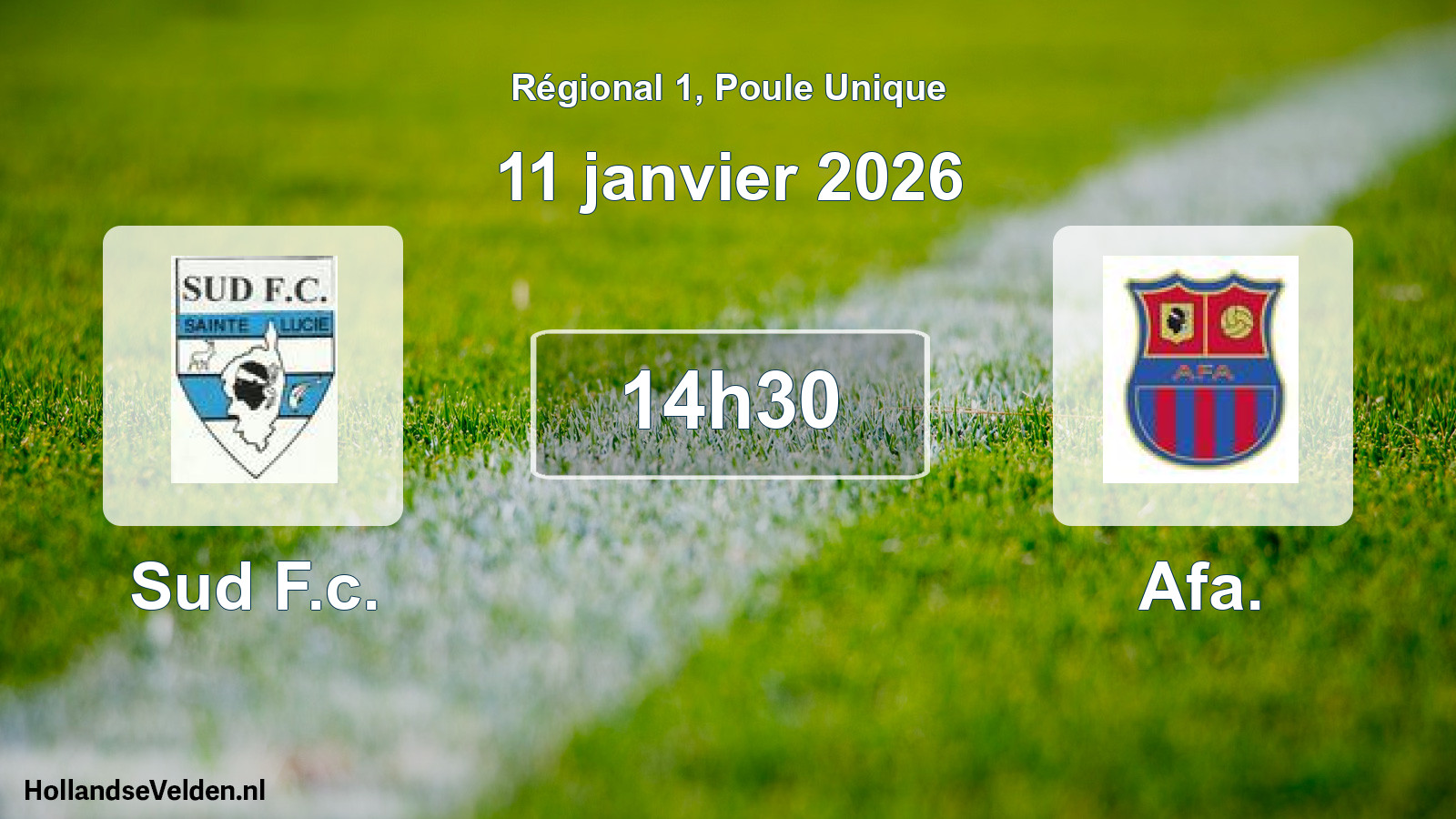 Geplande wedstrijd: Sud F.c. - Afa. (11 janvier 2026)