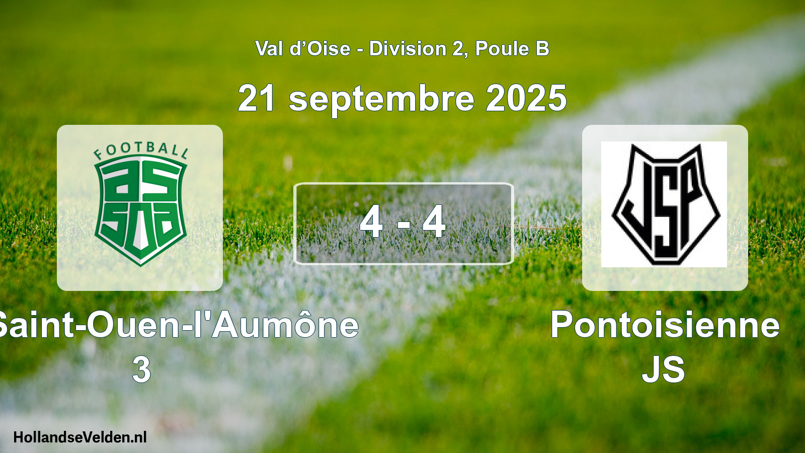 Match joué: AS Saint-Ouen-l'Aumône 3 - Pontoisienne JS 4 - 4 (21 septembre 2025)