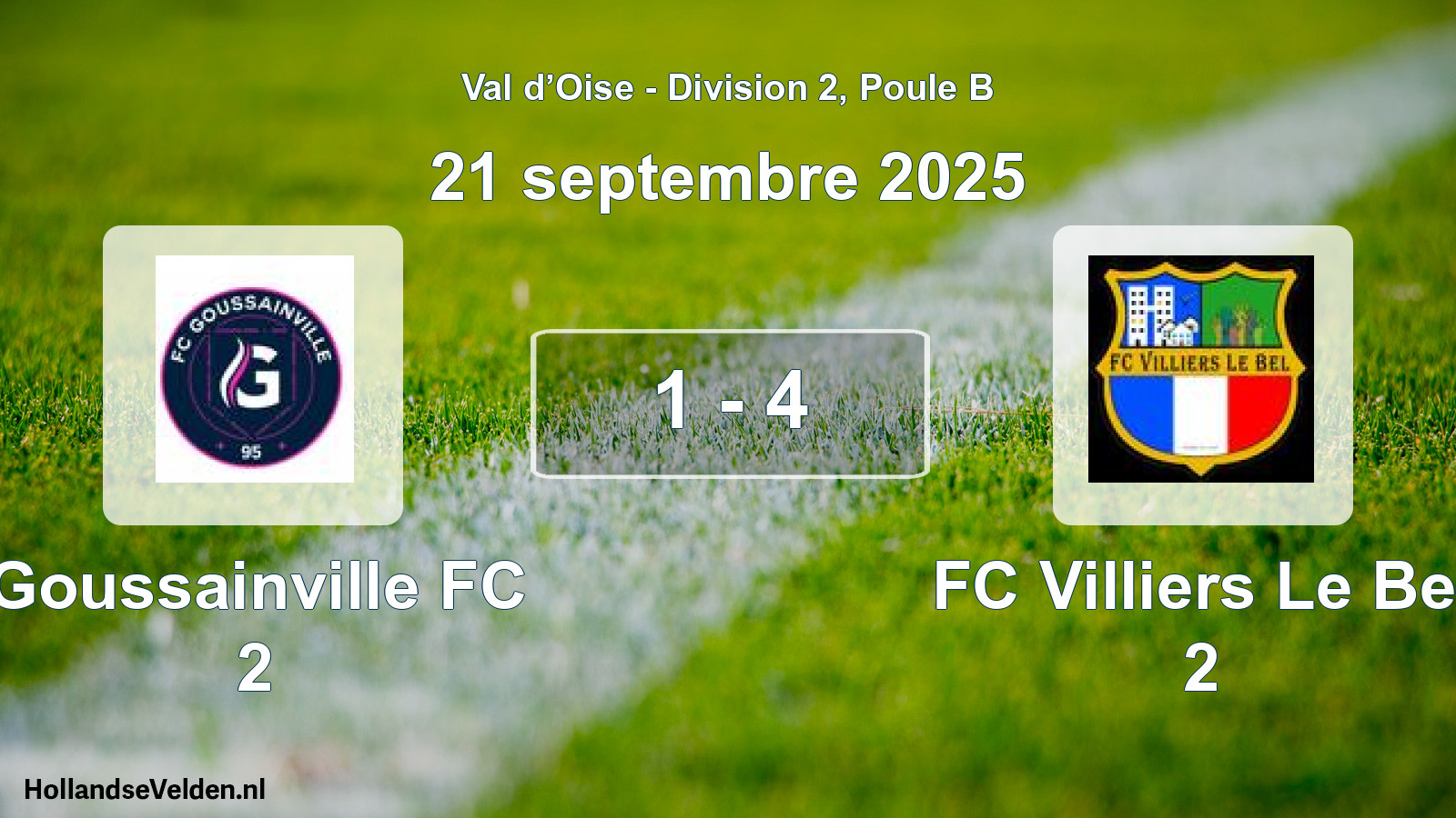 Match joué: Goussainville FC 2 - FC Villiers Le Bel 2 1 - 4 (21 septembre 2025)