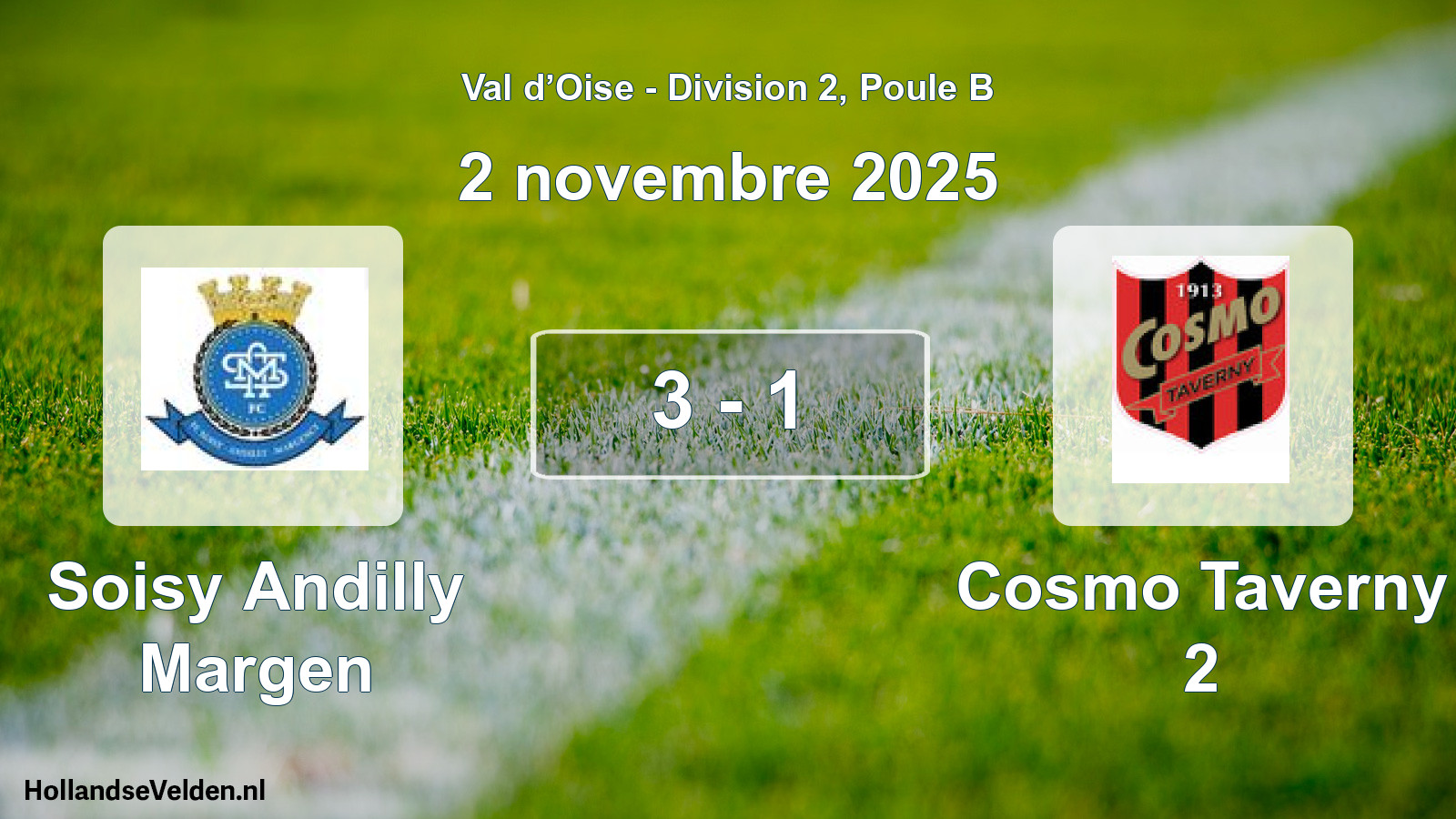 Match joué: Soisy Andilly Margen - Cosmo Taverny 2 3 - 1 (2 novembre 2025)