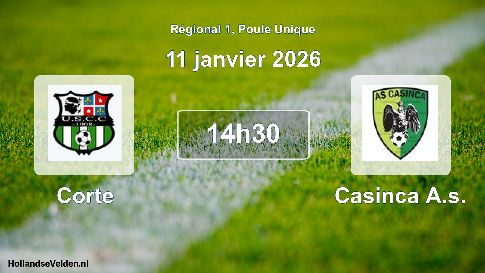 Geplande wedstrijd: Corte - Casinca A.s. (11 janvier 2026)