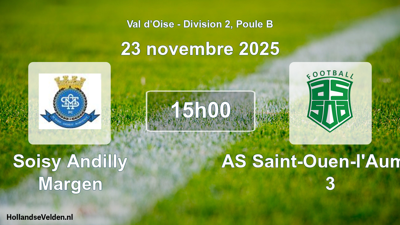 Match programmé: Soisy Andilly Margen - AS Saint-Ouen-l'Aumône 3 (23 novembre 2025)