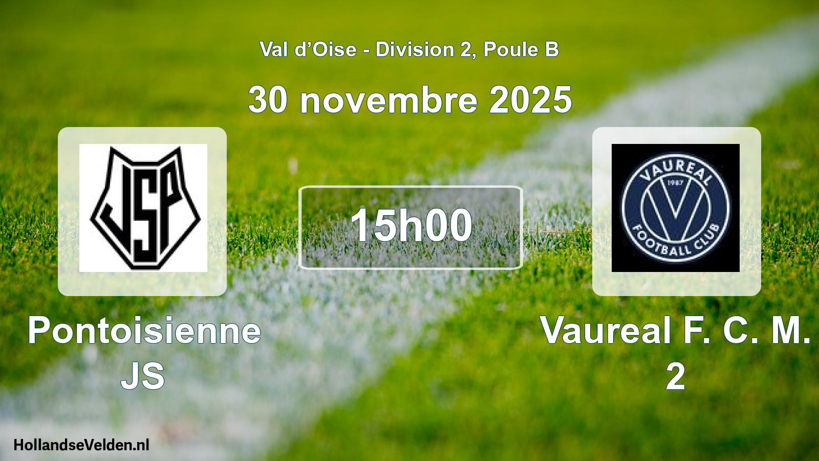 Geplande wedstrijd: Pontoisienne JS - Vaureal F. C. M. 2 (30 november 2025)