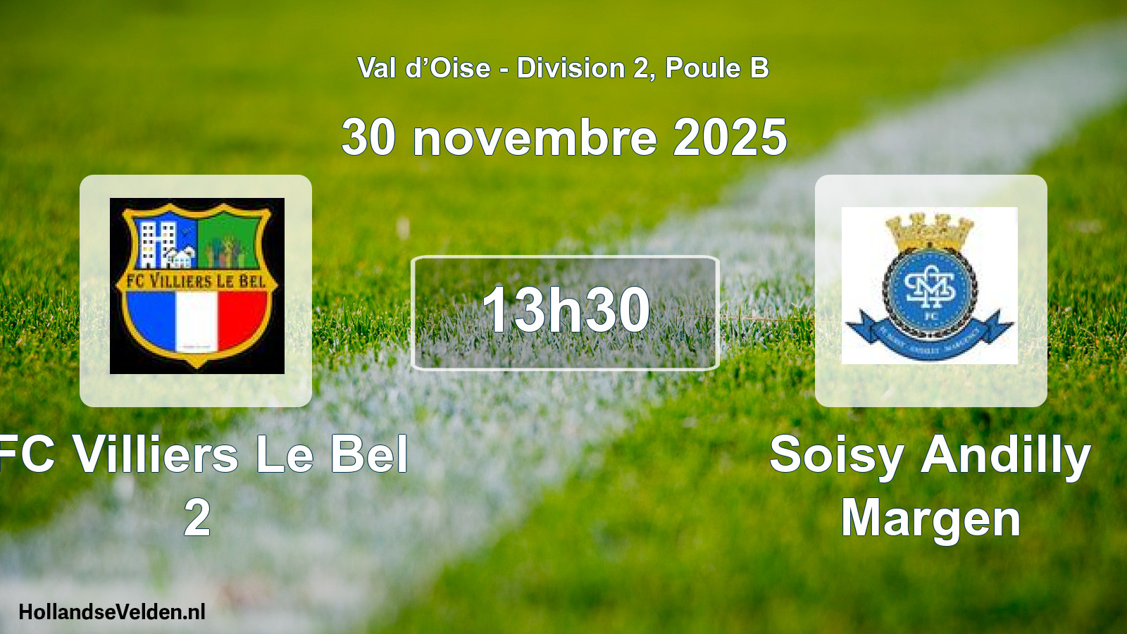 Match programmé: FC Villiers Le Bel 2 - Soisy Andilly Margen (30 novembre 2025)