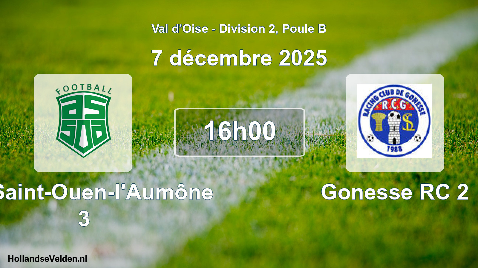 Geplande wedstrijd: AS Saint-Ouen-l'Aumône 3 - Gonesse RC 2 (7 december 2025)