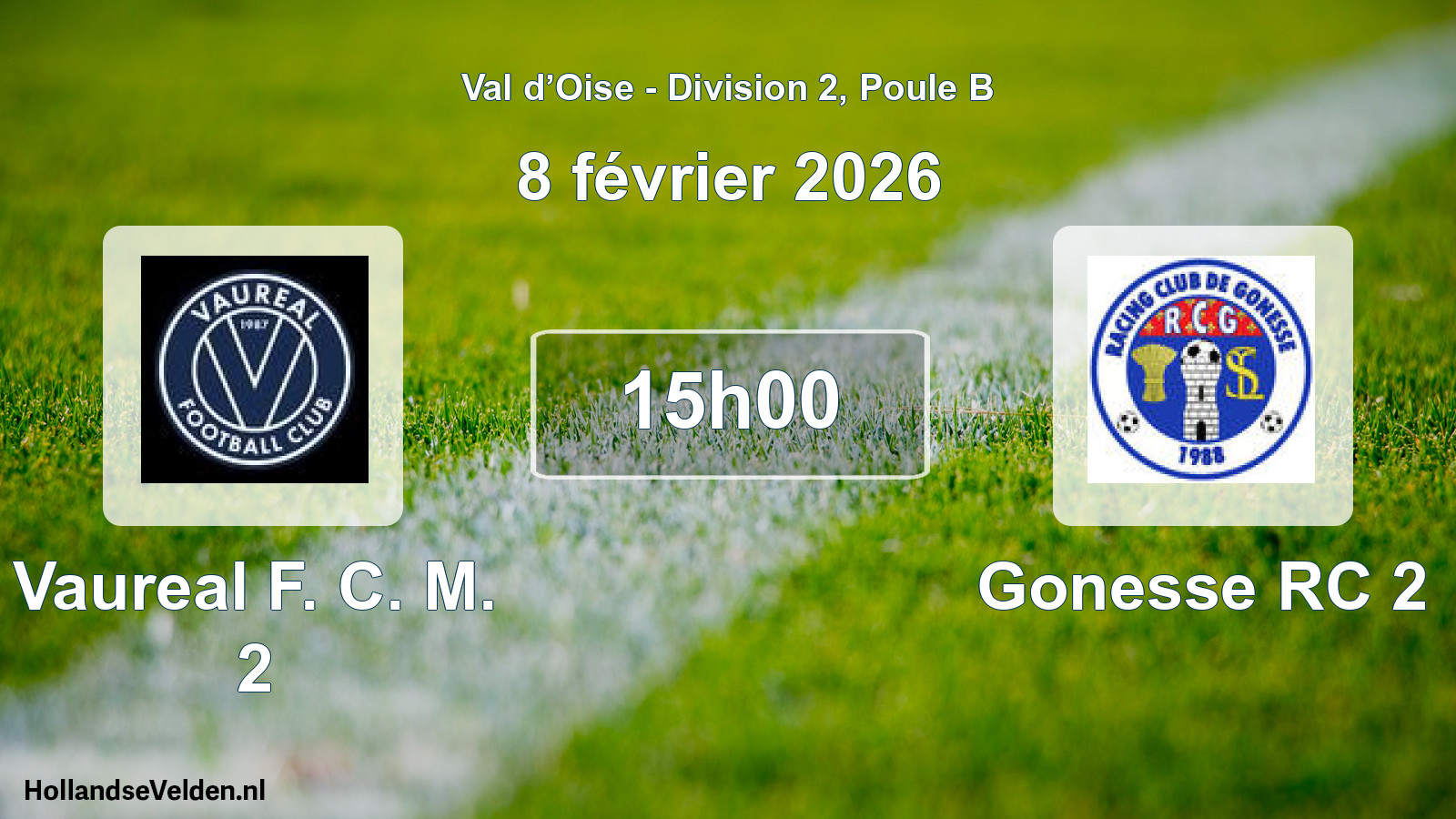 Geplande wedstrijd: Vaureal F. C. M. 2 - Gonesse RC 2 (8 februari 2026)