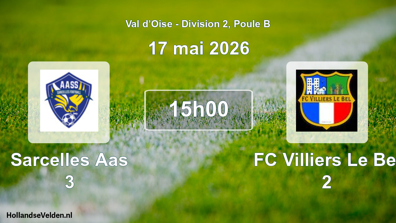 Geplande wedstrijd: Sarcelles Aas 3 - FC Villiers Le Bel 2 (17 mei 2026)