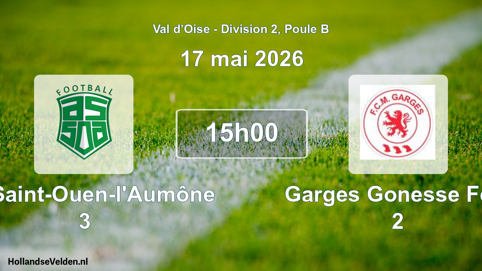 Scheduled Match: AS Saint-Ouen-l'Aumône 3 - Garges Gonesse Fcm 2 (17 May 2026)