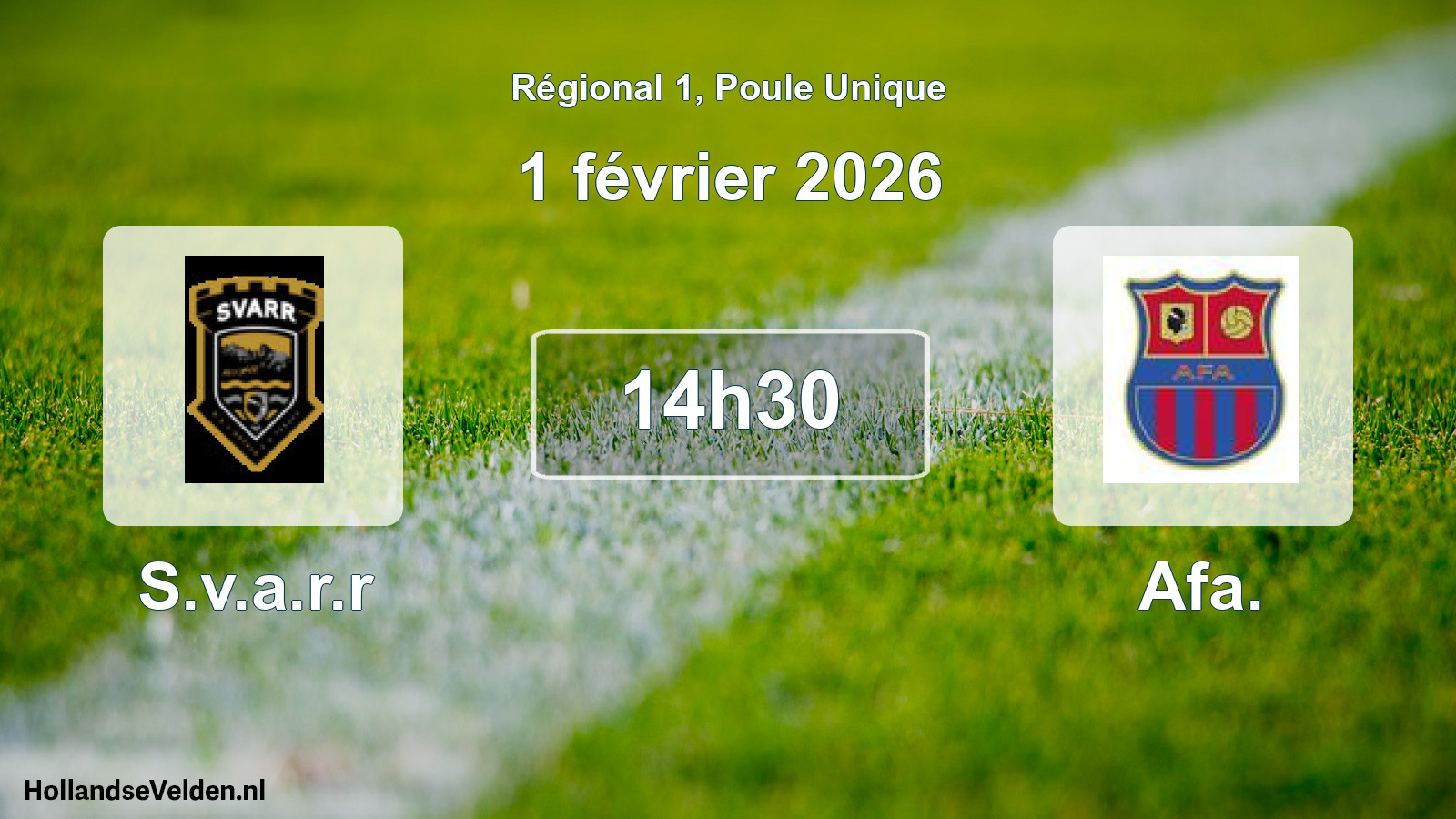 Scheduled Match: S.v.a.r.r - Afa. (1 February 2026)