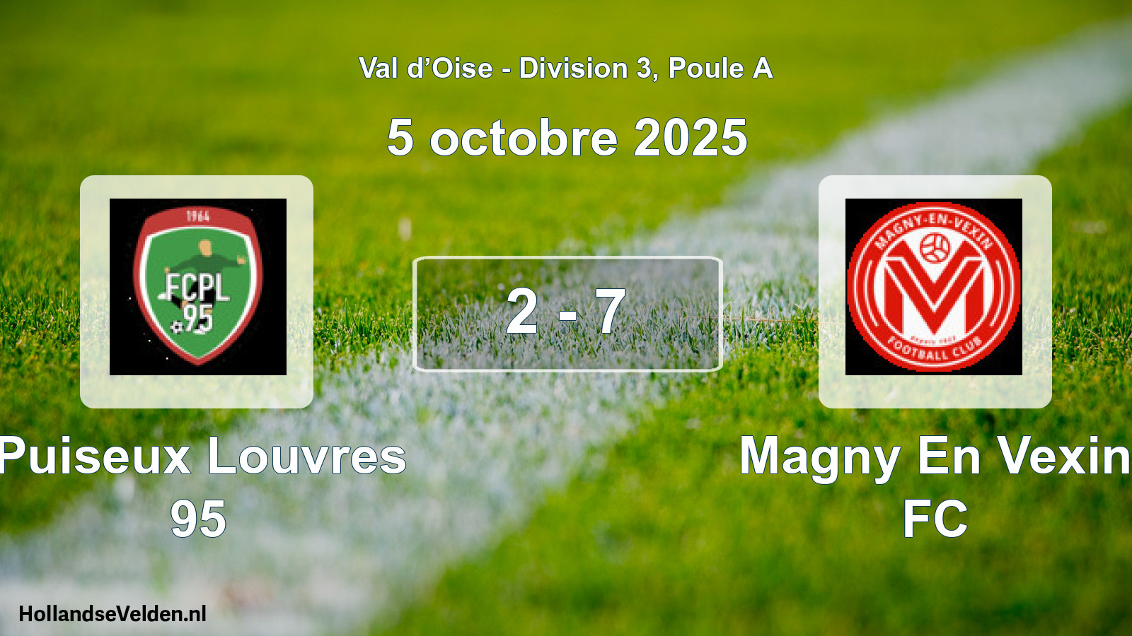 Match joué: Puiseux Louvres 95 - Magny En Vexin FC 2 - 7 (5 octobre 2025)