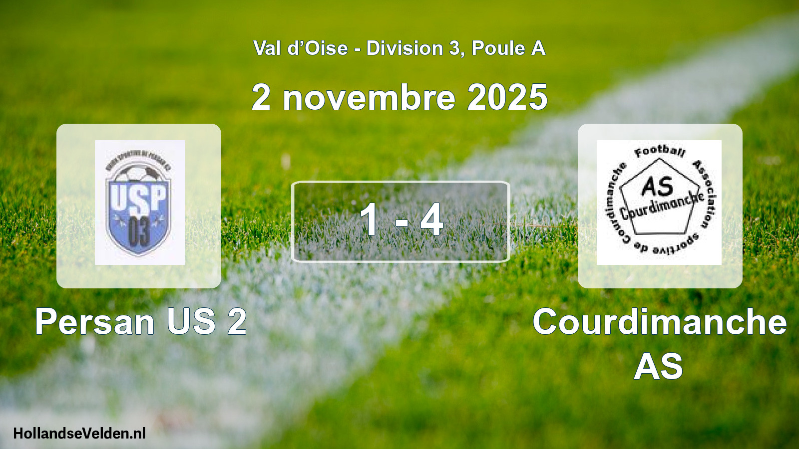 Total number of matches played: Persan US 2 - Courdimanche AS 1 - 4 (2 November 2025)
