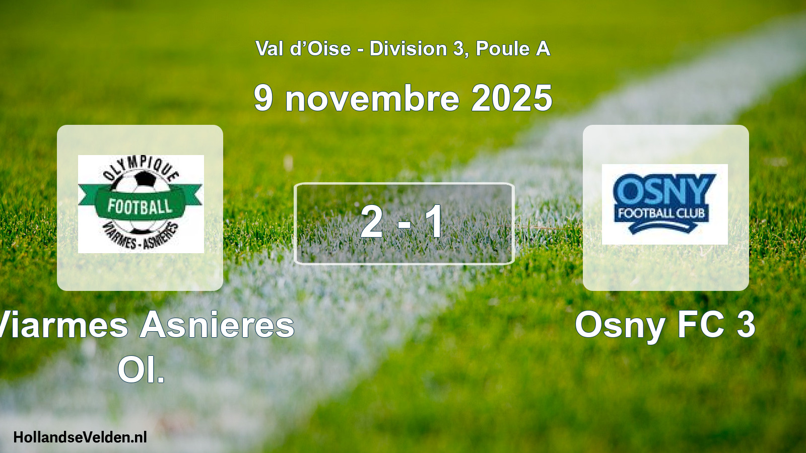 Match joué: Viarmes Asnieres Ol. - Osny FC 3 2 - 1 (9 novembre 2025)