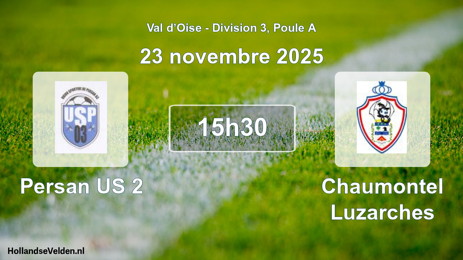 Match programmé: Persan US 2 - Chaumontel Luzarches (23 novembre 2025)