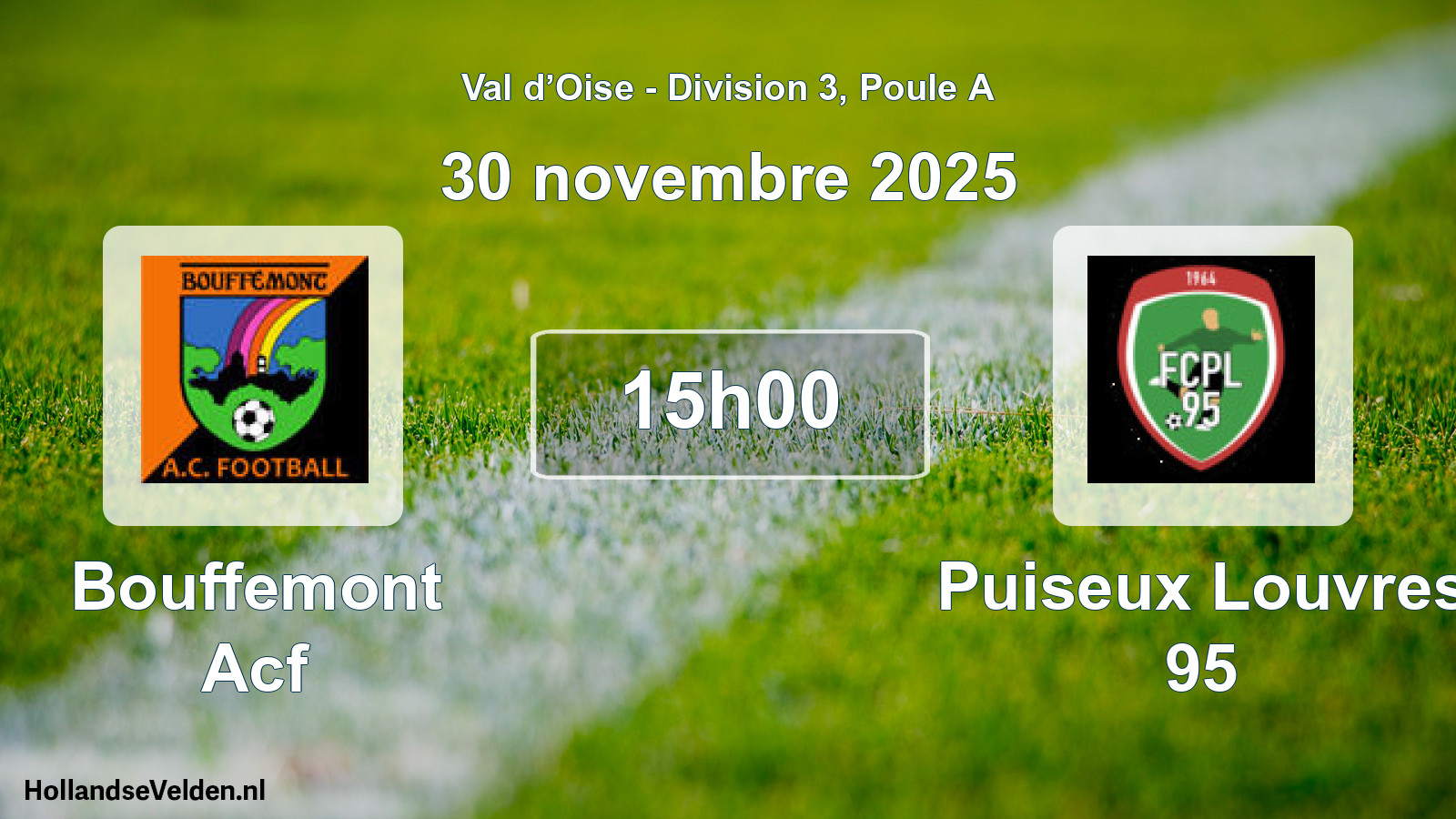 Match programmé: Bouffemont Acf - Puiseux Louvres 95 (30 novembre 2025)