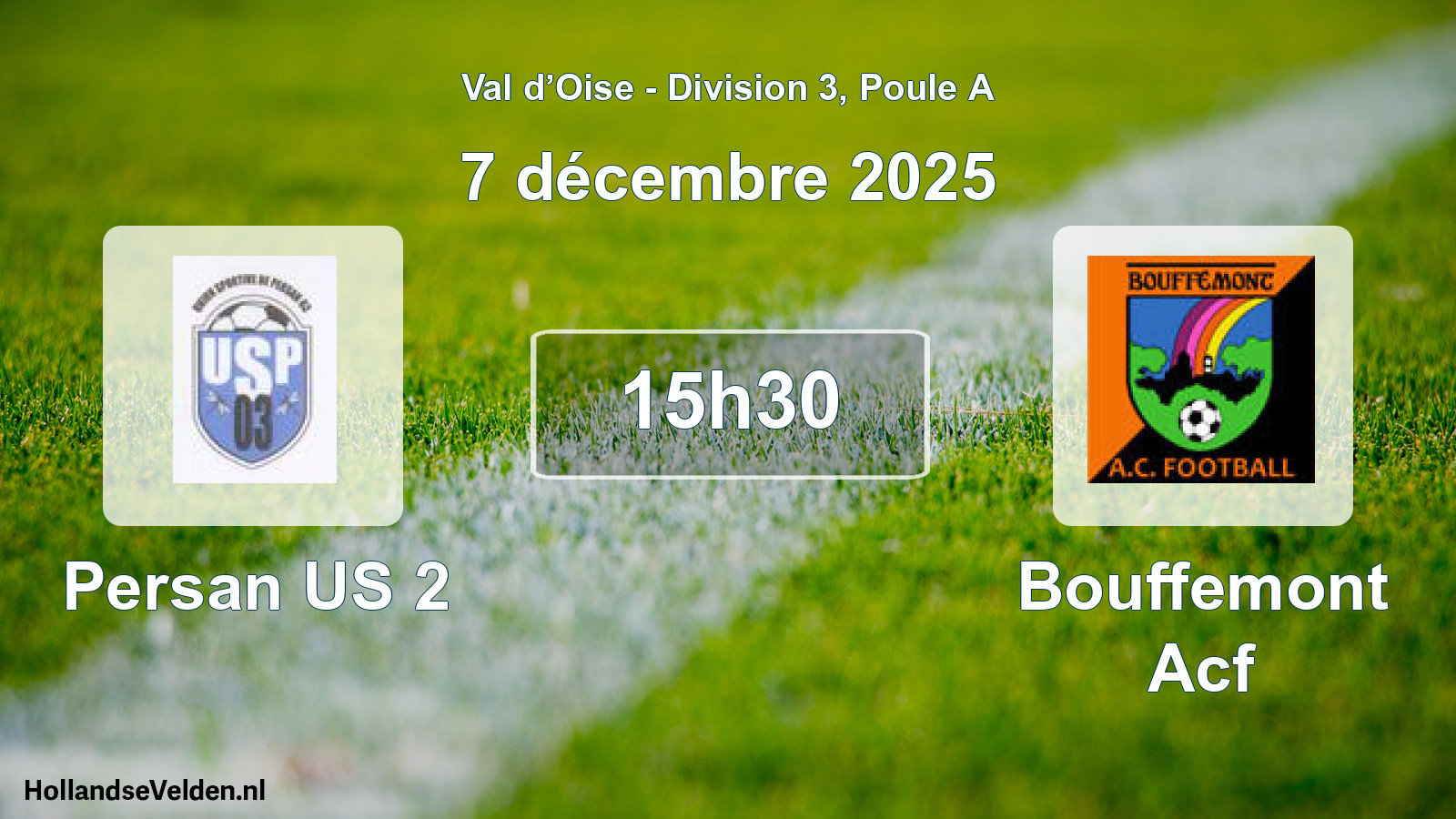 Match programmé: Persan US 2 - Bouffemont Acf (7 décembre 2025)