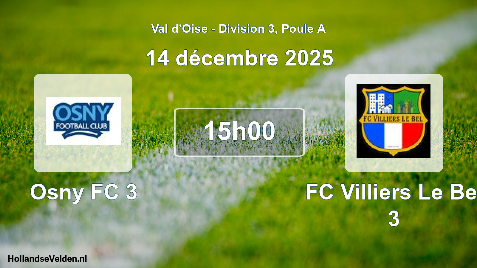 Geplande wedstrijd: Osny FC 3 - FC Villiers Le Bel 3 (14 december 2025)