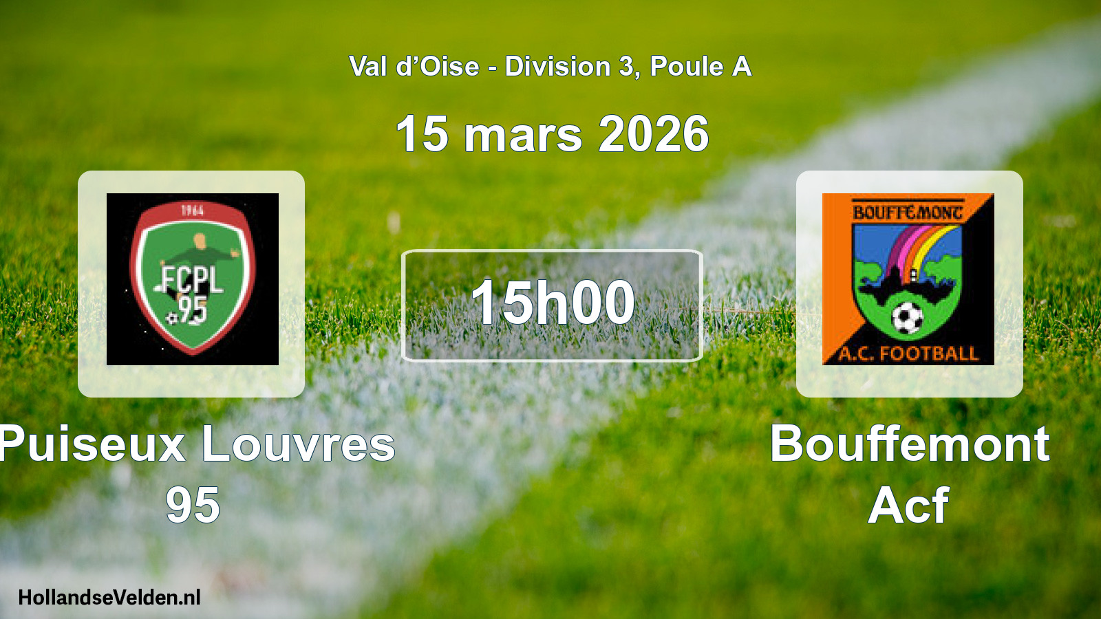 Match programmé: Puiseux Louvres 95 - Bouffemont Acf (15 mars 2026)