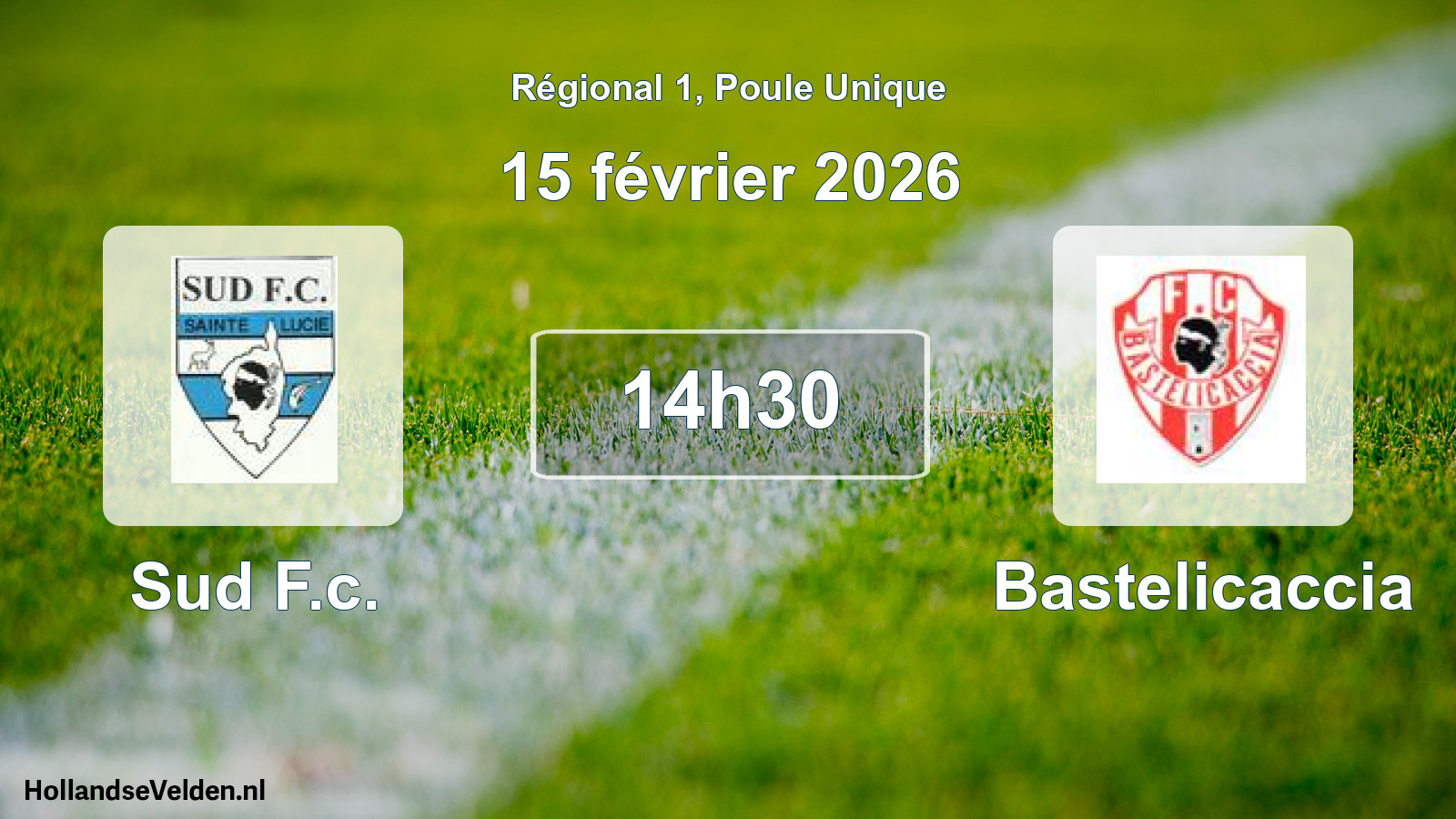 Geplande wedstrijd: Sud F.c. - Bastelicaccia (15 février 2026)