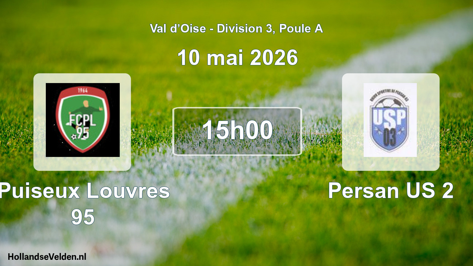Match programmé: Puiseux Louvres 95 - Persan US 2 (10 mai 2026)