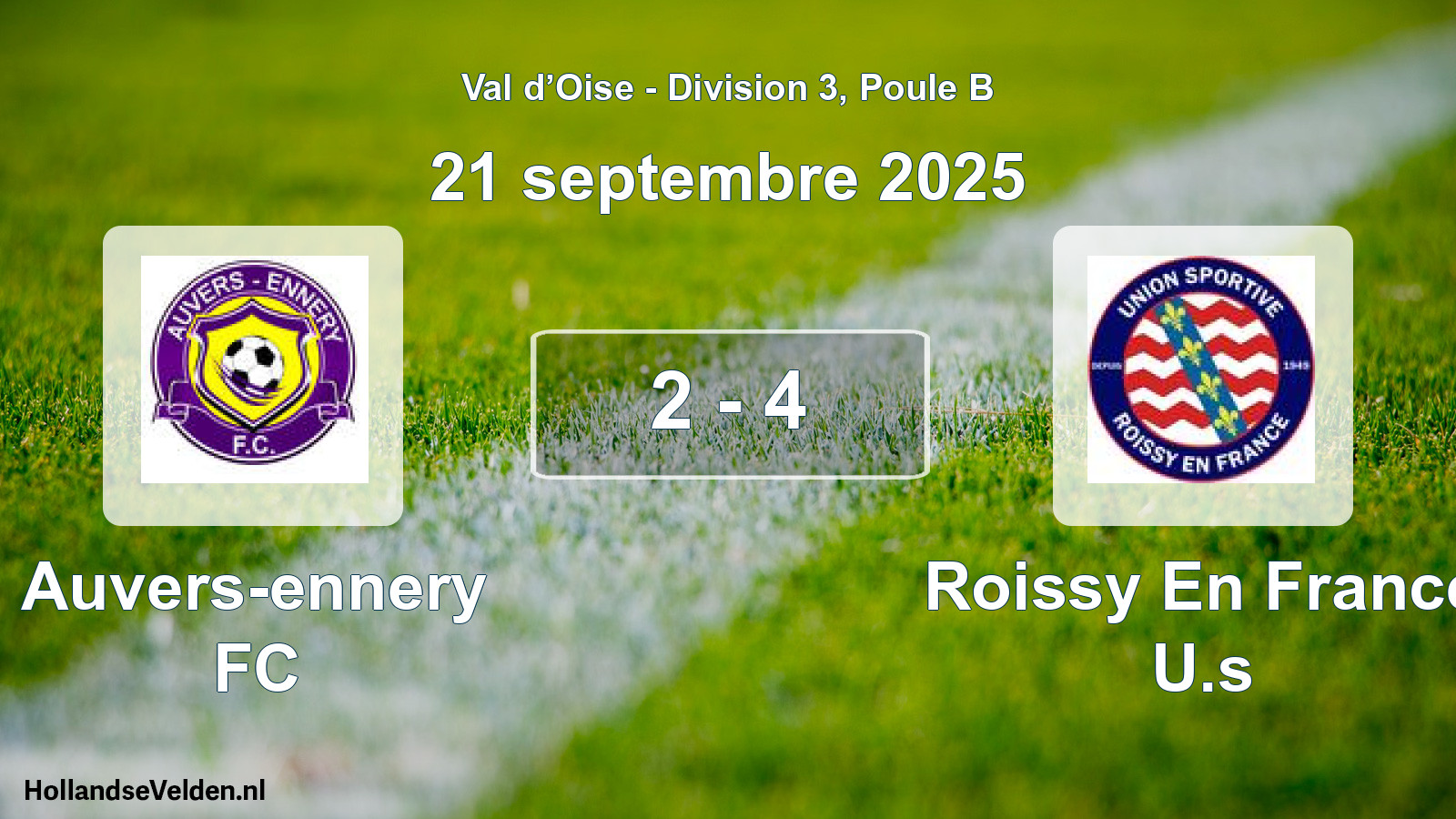 Gespeelde wedstrijd: Auvers-ennery FC - Roissy En France U.s 2 - 4 (21 september 2025)