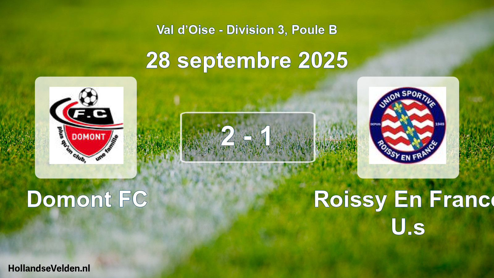Gespeelde wedstrijd: Domont FC - Roissy En France U.s 2 - 1 (28 september 2025)