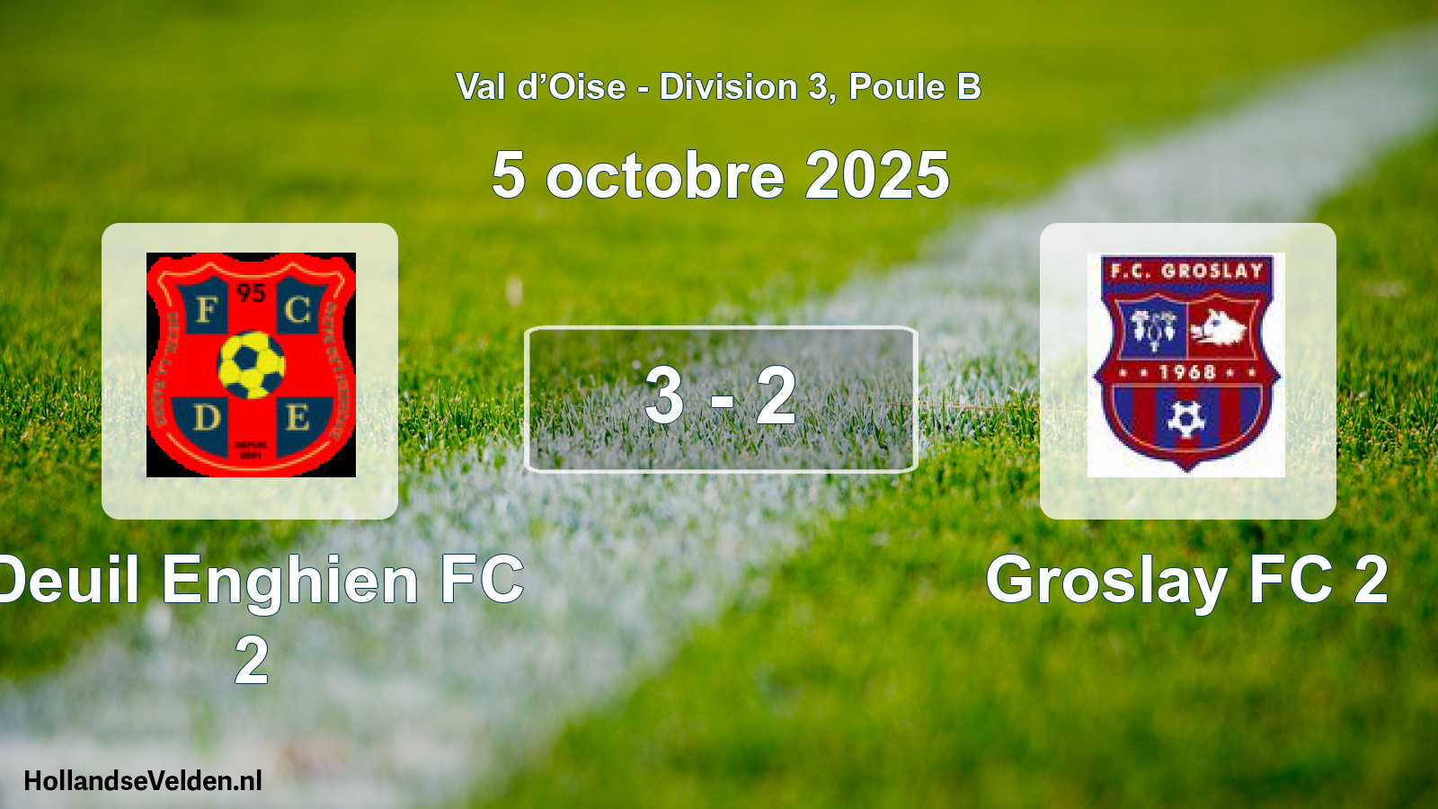Match joué: Deuil Enghien FC 2 - Groslay FC 2 3 - 2 (5 octobre 2025)