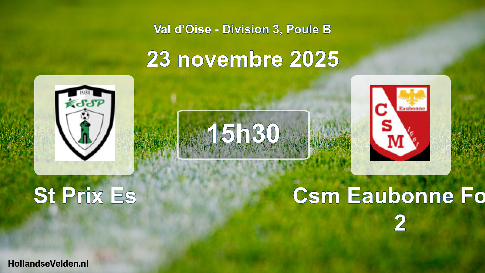 Match programmé: St Prix Es - Csm Eaubonne Foot 2 (23 novembre 2025)
